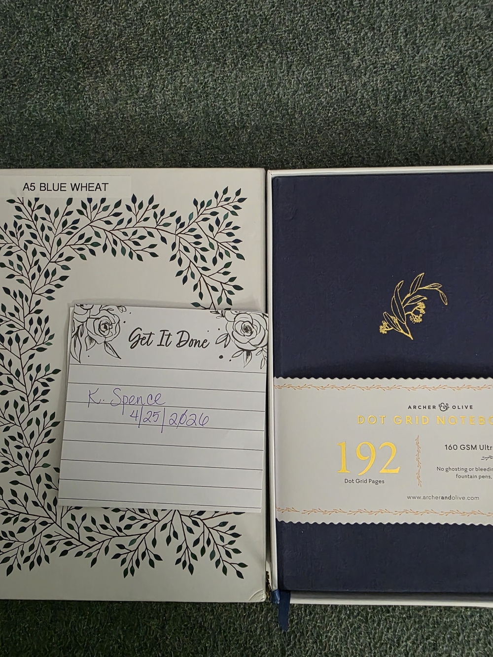 Archer & Olive Navy Dot Grid Notebook - 192 Pages